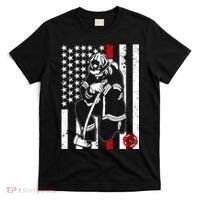Praying Firefighter Thin Red Line T-Shirt thumb 0