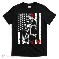 Praying Firefighter Thin Red Line T-Shirt thumb 0