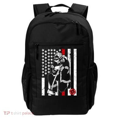 Praying Firefighter Thin Red Line Backpack