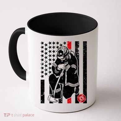 Praying Firefighter Thin Red Line Coffee Mug