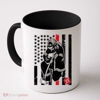 Praying Firefighter Thin Red Line Coffee Mug thumb 0