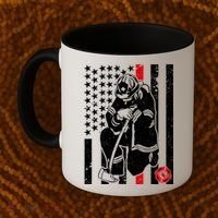 Praying Firefighter Thin Red Line Coffee Mug thumb 2