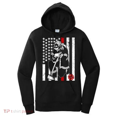 Praying Firefighter Thin Red Line Women's Hoodie