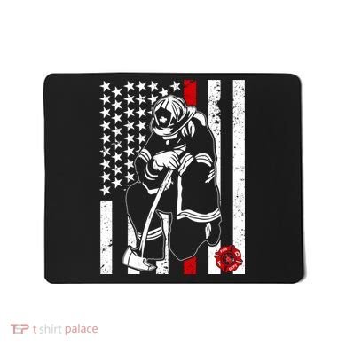 Praying Firefighter Thin Red Line Mousepad