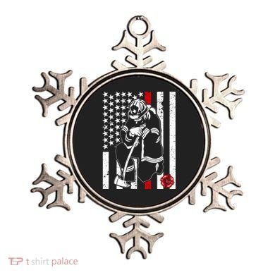 Praying Firefighter Thin Red Line Ornament