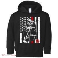 Praying Firefighter Thin Red Line Toddler Hoodie thumb 0