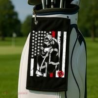 Praying Firefighter Thin Red Line Golf Towel thumb 2