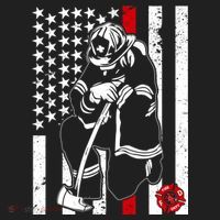 Praying Firefighter Thin Red Line Golf Towel thumb 3