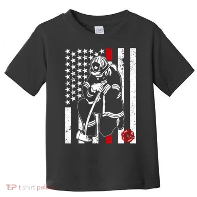 Praying Firefighter Thin Red Line Toddler T-Shirt
