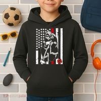 Praying Firefighter Thin Red Line Kids Hoodie thumb 2