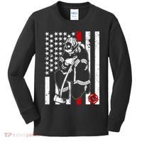 Praying Firefighter Thin Red Line Kids Long Sleeve Shirt thumb 0