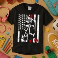 Praying Firefighter Thin Red Line Kids T-Shirt thumb 3
