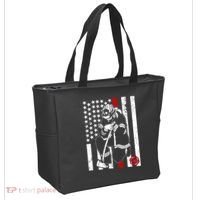 Praying Firefighter Thin Red Line Tote Bag thumb 2