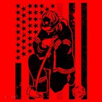 Praying Firefighter Thin Red Line Santa Hat thumb 1