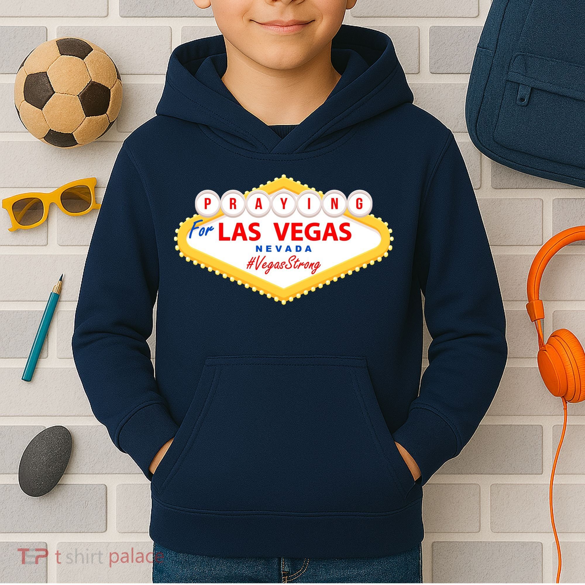 Praying For Las Vegas Nevada Vegas Strong Kids Hoodie
