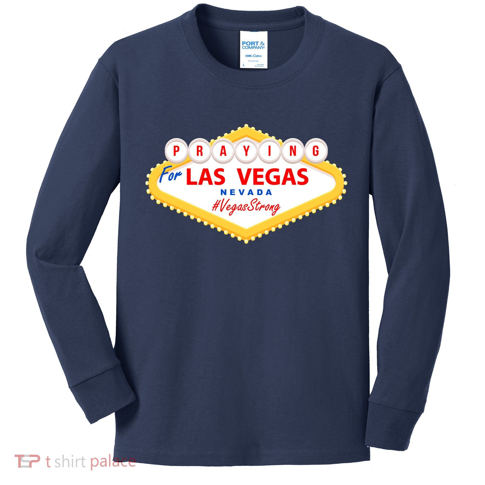 Praying For Las Vegas Nevada Vegas Strong Kids Long Sleeve Shirt