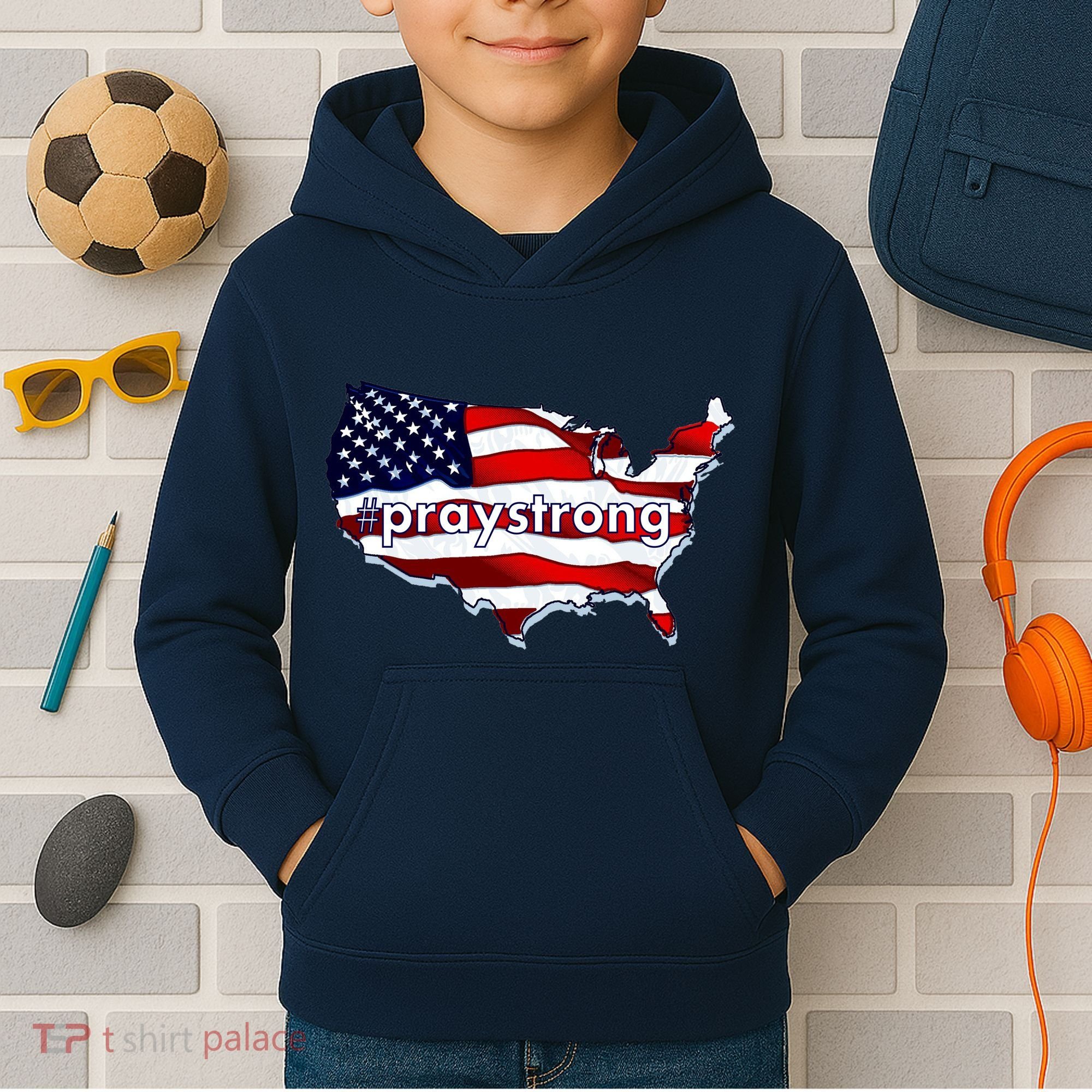 #praystrong Pray Strong For America  Kids Hoodie