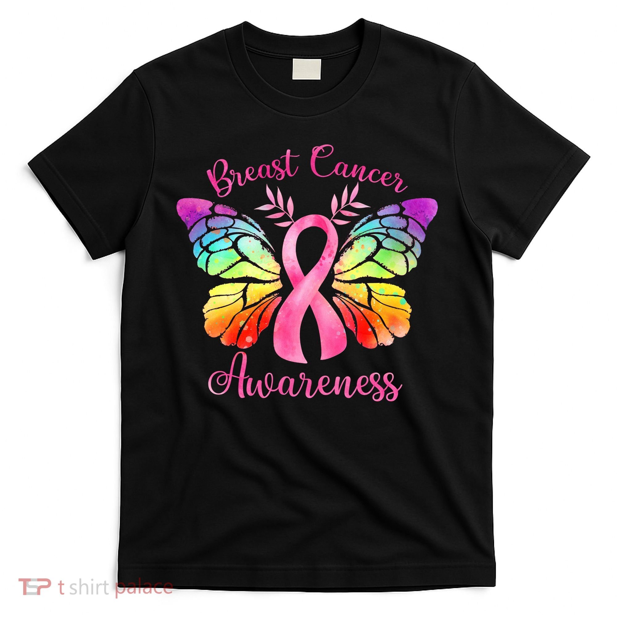 Pink Ribbon Butterfly Breast Cancer T-Shirt