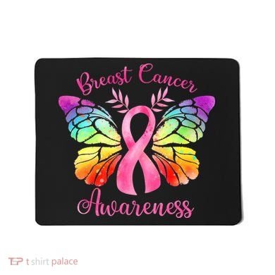 Pink Ribbon Butterfly Breast Cancer Mousepad