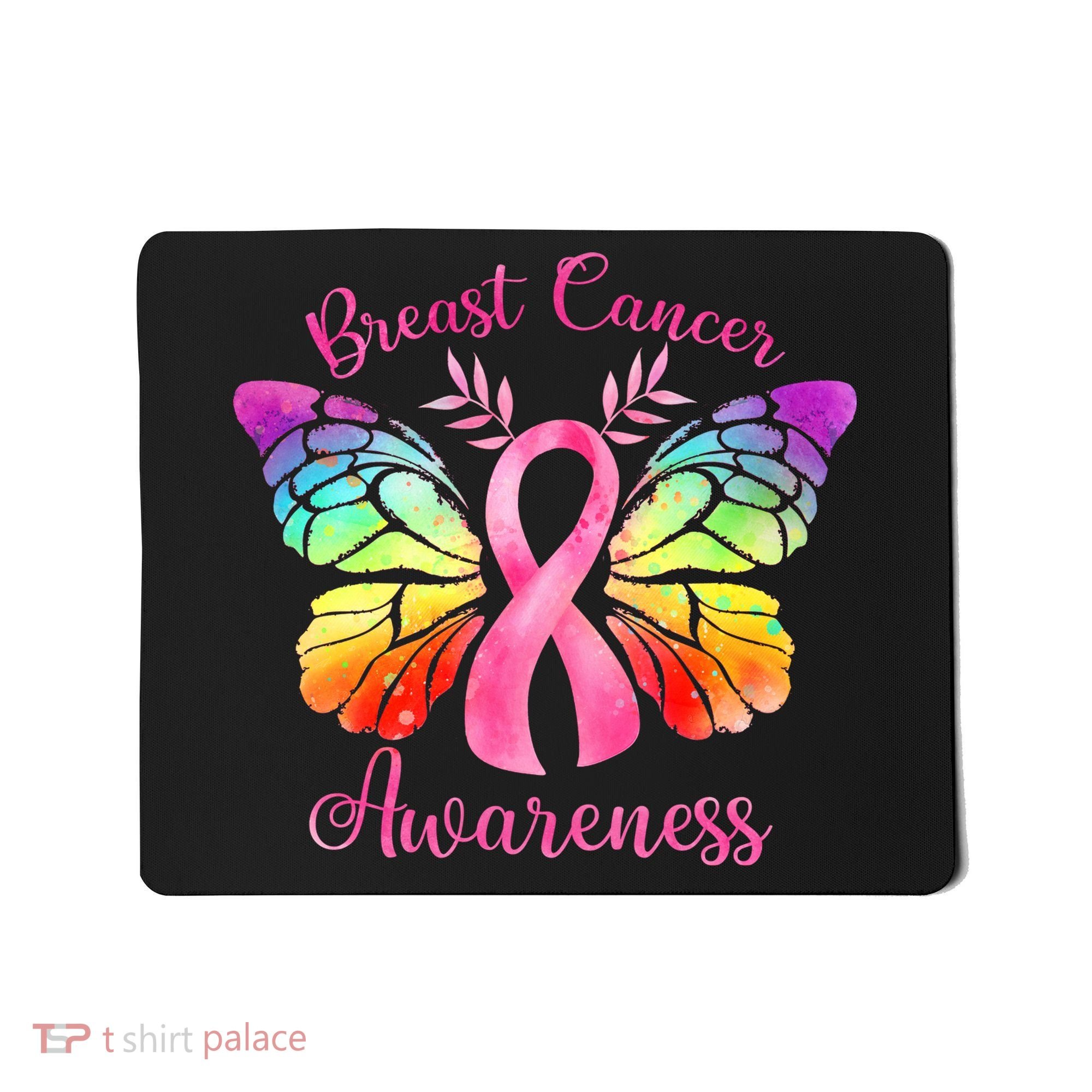 Pink Ribbon Butterfly Breast Cancer Mousepad