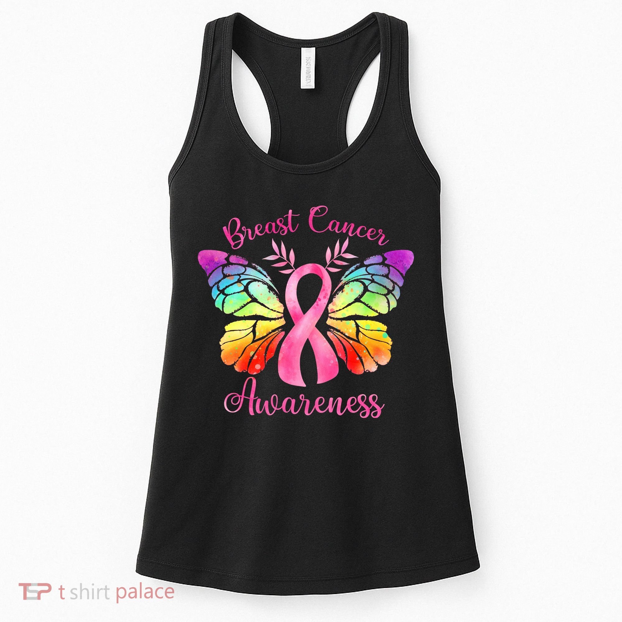 Pink Ribbon Butterfly Breast Cancer Women's Tank Top