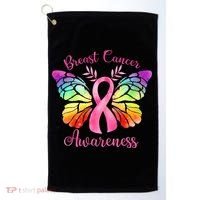 Pink Ribbon Butterfly Breast Cancer Golf Towel thumb 0