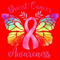 Pink Ribbon Butterfly Breast Cancer Santa Hat thumb 1