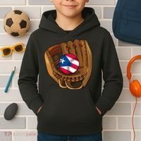 Puerto Rican Baseball Sport Puerto Rico Baseball Team Kids Hoodie thumb 2