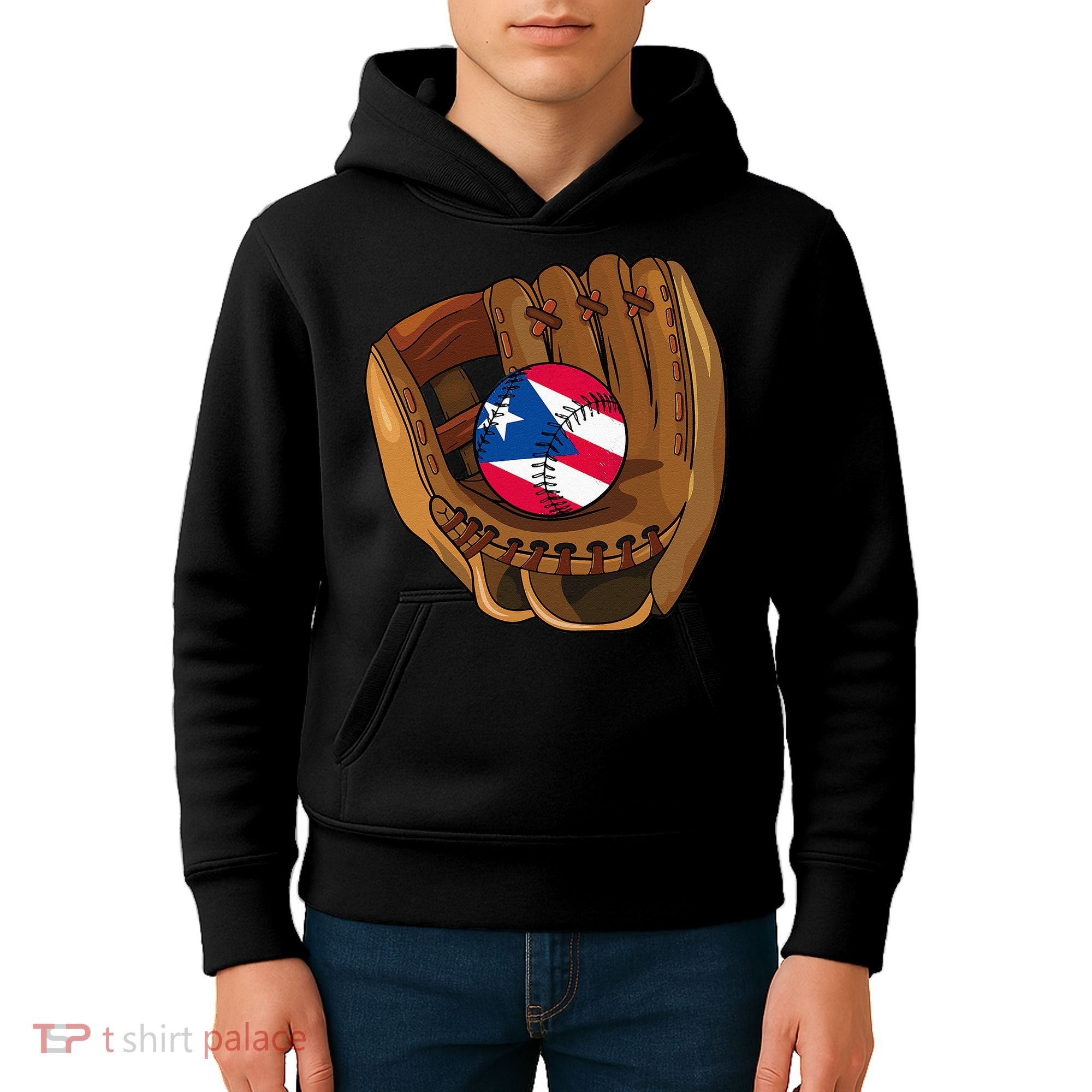 Puerto Rican Baseball Sport Puerto Rico Baseball Team Kids Hoodie