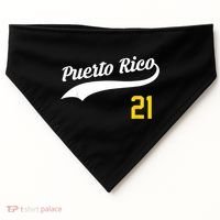 Puerto Rico Baseball 21 For Santurce Baseball Fans USA-Made Doggie Bandana thumb 0