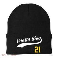Puerto Rico Baseball 21 For Santurce Baseball Fans Beanie thumb 0