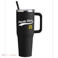 Puerto Rico Baseball 21 For Santurce Baseball Fans 40oz Vacuum Insulated Stainless Steel Travel Tumbler thumb 0