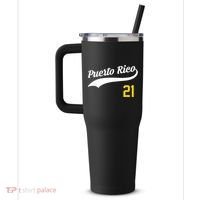 Puerto Rico Baseball 21 For Santurce Baseball Fans 40oz Vacuum Insulated Stainless Steel Travel Tumbler thumb 2