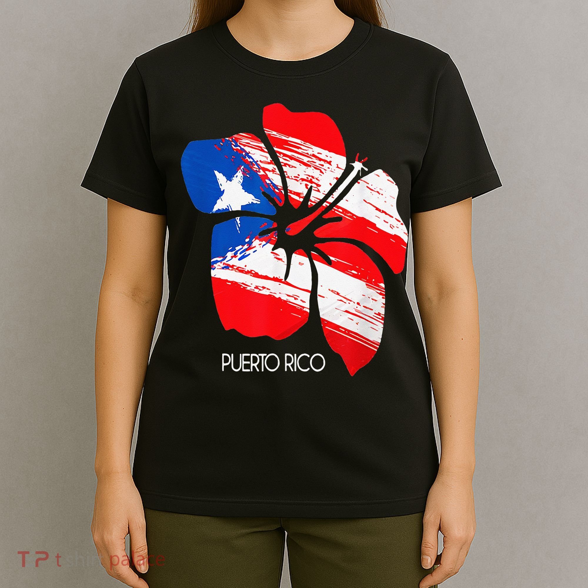 Puerto Rico Boricua Puerto Rican Flag Flower Pride Women Men T-Shirt
