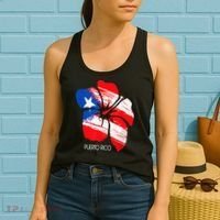 Puerto Rico Boricua Puerto Rican Flag Flower Pride Women Men Women's Tank Top thumb 2