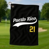 Puerto Rico Baseball 21 For Santurce Baseball Fans Golf Towel thumb 1