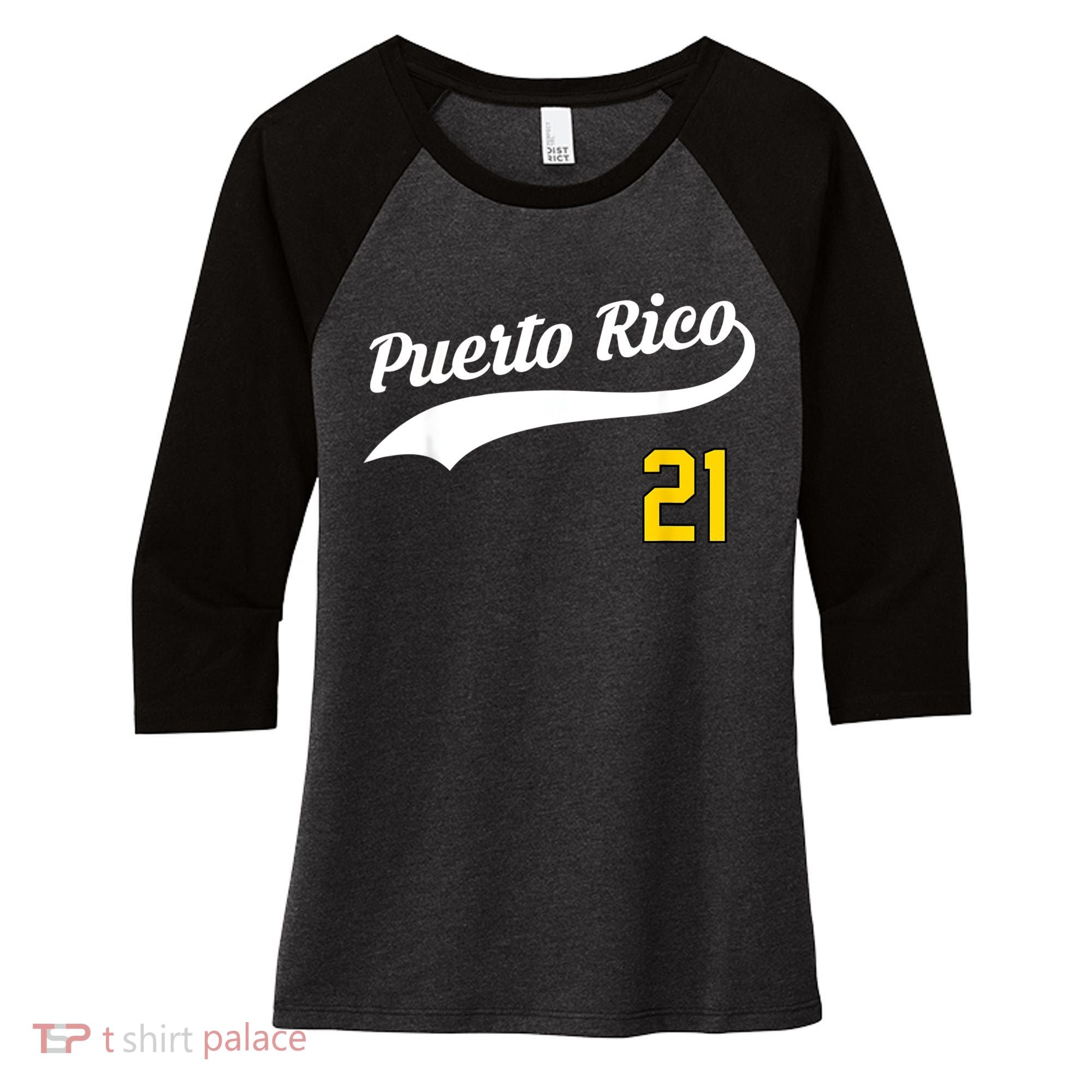 Puerto Rico Baseball 21 For Santurce Baseball Fans Women's Tri-Blend 3/4-Sleeve Raglan Shirt