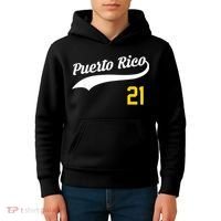 Puerto Rico Baseball 21 For Santurce Baseball Fans Kids Hoodie thumb 4