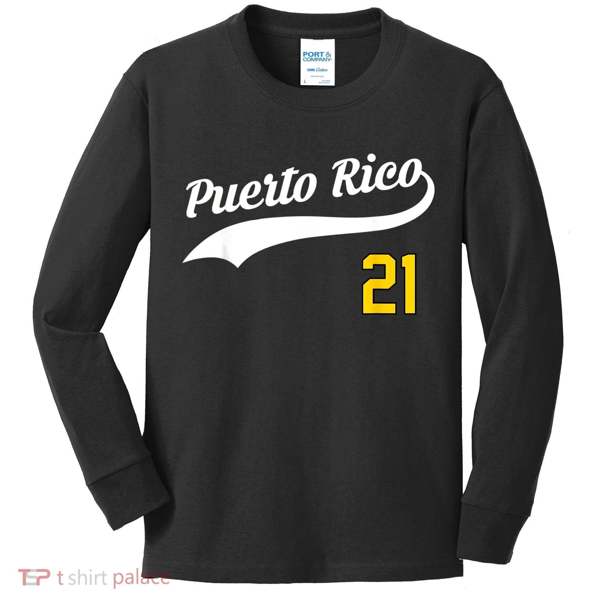 Puerto Rico Baseball 21 For Santurce Baseball Fans Kids Long Sleeve Shirt