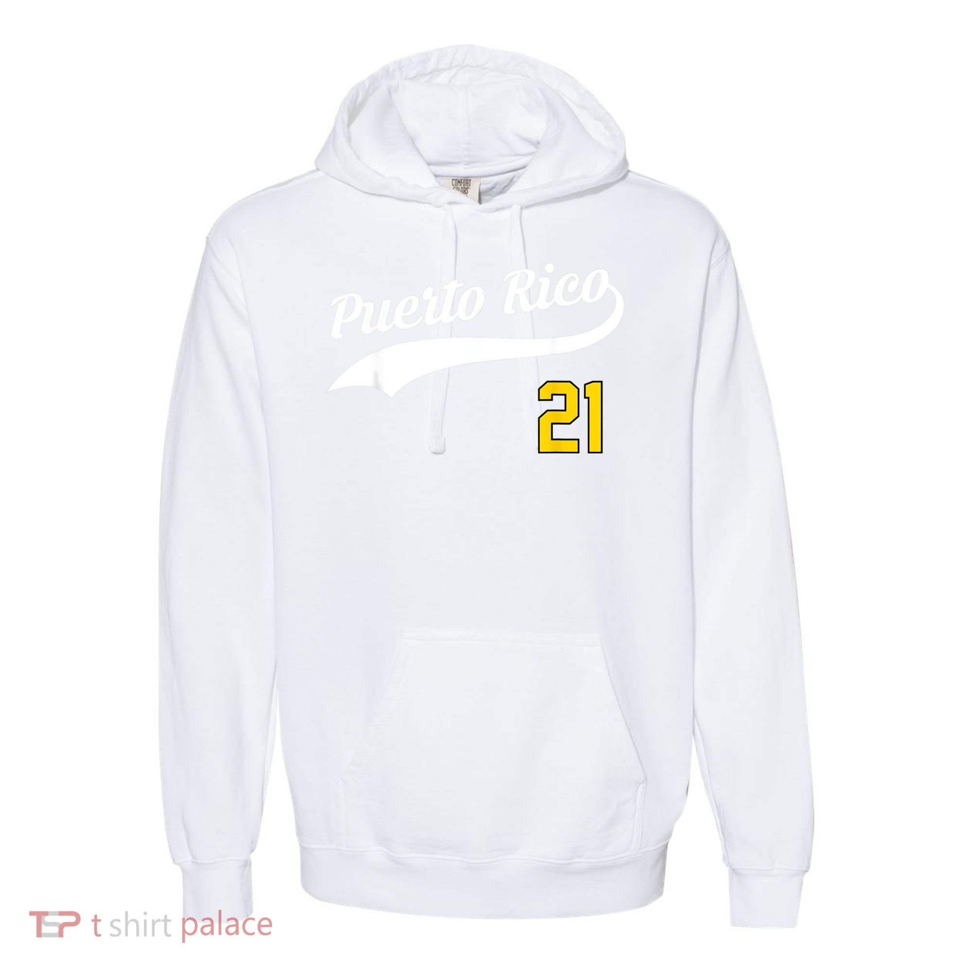 Puerto Rico Baseball 21 For Santurce Baseball Fans Comfort Colors Garment-Dyed Hooded Sweatshirt