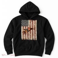Patriotic Rodeo Bull Rider American Flag Western Cowboys Hoodie thumb 0
