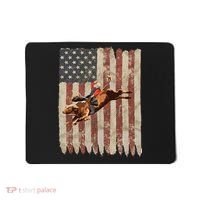 Patriotic Rodeo Bull Rider American Flag Western Cowboys Mousepad thumb 0