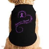 Purple Ribbon Butterfly Heart Alzheimers Awareness Doggie Tank thumb 0