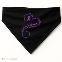 Purple Ribbon Butterfly Heart Alzheimers Awareness USA-Made Doggie Bandana thumb 0