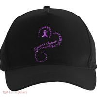 Purple Ribbon Butterfly Heart Alzheimers Awareness Five-Panel Snapback Cap thumb 0