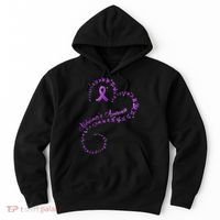 Purple Ribbon Butterfly Heart Alzheimers Awareness Hoodie thumb 0
