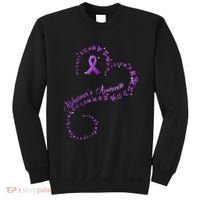 Purple Ribbon Butterfly Heart Alzheimers Awareness Sweatshirt thumb 0