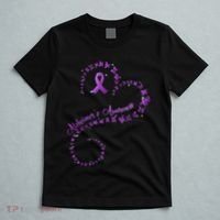 Purple Ribbon Butterfly Heart Alzheimers Awareness T-Shirt thumb 5