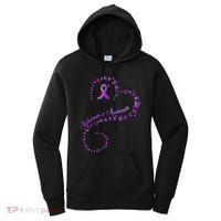 Purple Ribbon Butterfly Heart Alzheimers Awareness Women's Hoodie thumb 0