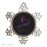 Purple Ribbon Butterfly Heart Alzheimers Awareness Ornament thumb 0